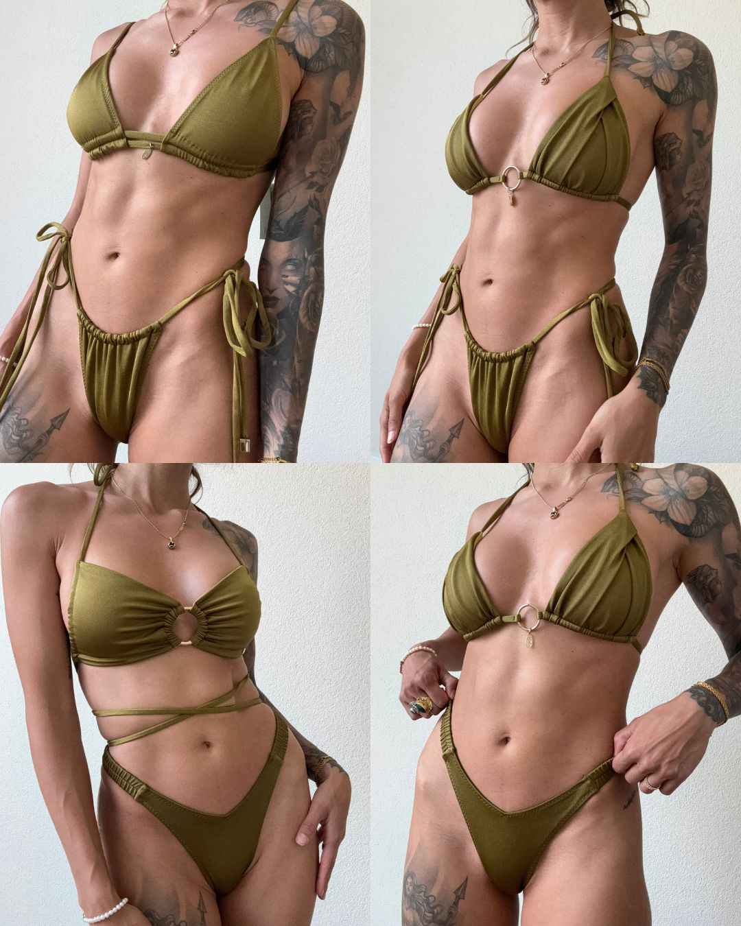Ibiza - Triangel Bikini Top Olive Green