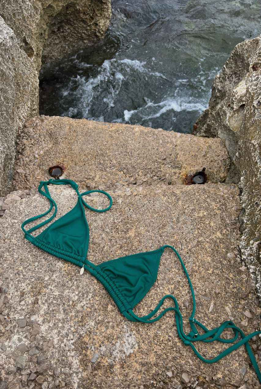 Ibiza - Bikini Top, Green Shiny