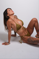 Olive Shiny Bikini Triangle
