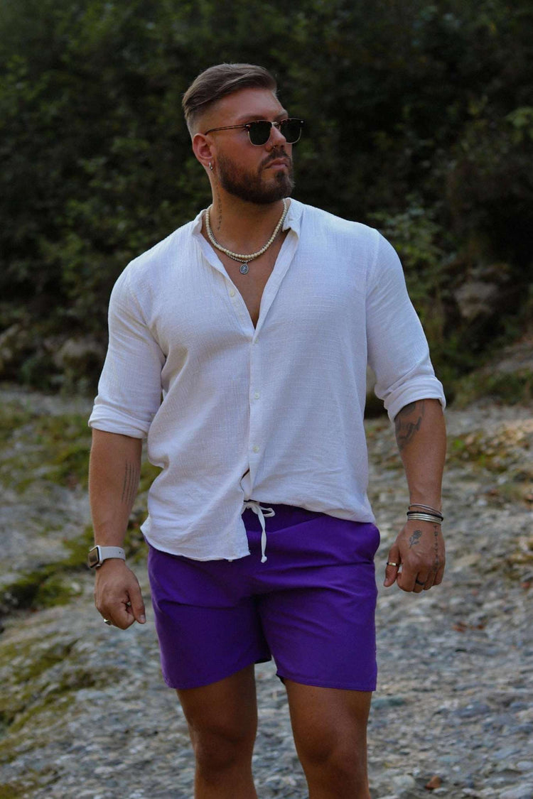men's purple bottom wear
